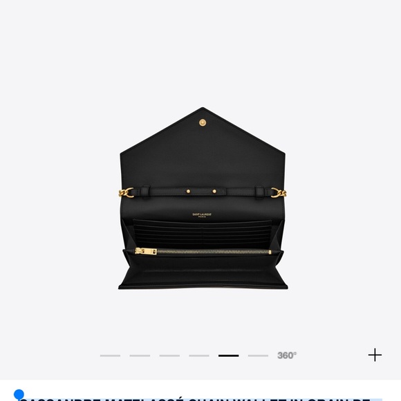 CASSANDRE MATELASSÉ CHAIN WALLET IN GRAIN DE POUDRE EMBOSSED LEATHER - Picture 2 of 4